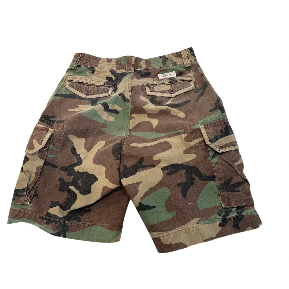 Polo Ralph Lauren Mens Camo Cargo Shorts Woodland Camouflage Size 32